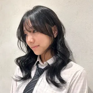 セミロング カラー 透明感カラー/ ニュアンスヘア🪽のヘアスタイル