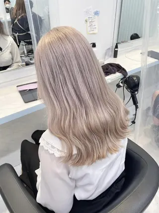 ロング ブリーチ✖️ 縮毛LANDのヘアスタイル
