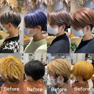ショート カラー ハイトーンヘア/ 島崎　タクミのヘアスタイル