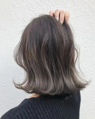 ミディアム カラー パーマ ヘアアレンジ 【白髪ぼかし 専門GBG】自由が丘のヘアスタイル