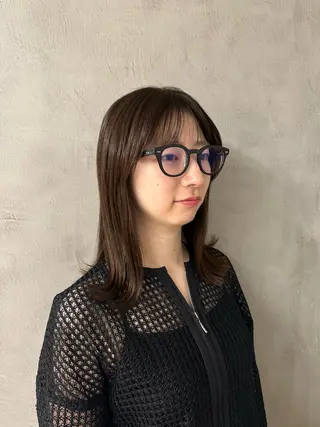 ミディアム カラー 艶髪/透明感カラー ヤマダモモカのヘアスタイル