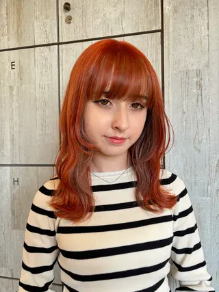セミロング カラー 似合わせレイヤー/ Wカラー🧸こころのヘアスタイル