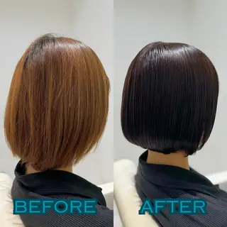 ショート YASU🍎CUT 赤系カラー/ヘアケアのヘアスタイル