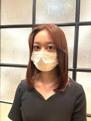 ミディアム 小顔カット前髪 顔周りカット林亮佑のヘアスタイル
