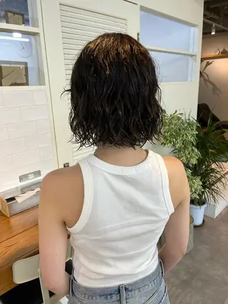 ミディアム パーマ KOKI/ ボブ/ パーマ/透明感カラーのヘアスタイル