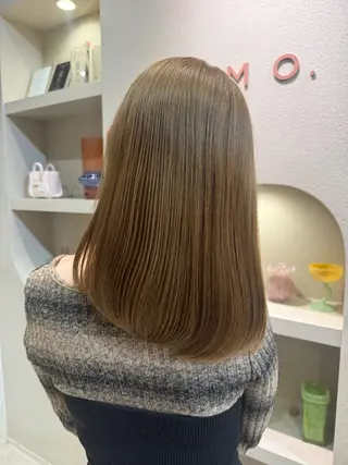 ミディアム カラー MIYU透明感カラー ブリーチなしWカラーのヘアスタイル