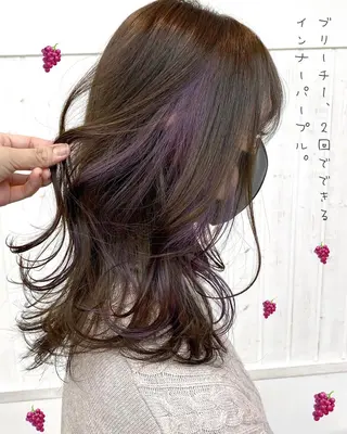 ミディアム カラー ☀️透明感color KURO☀️のヘアスタイル
