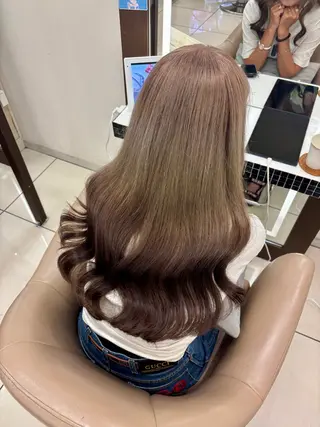 ロング カラー 暖色カラー❤️横浜 エクステらん🦖のヘアスタイル