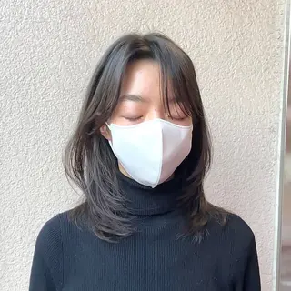 ミディアム カラー ヘアアレンジ 新宿/レイヤー特化 韓国ヘア/海外ヘアのヘアスタイル