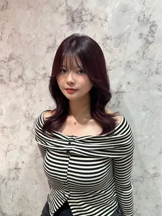 セミロング 宇都宮 🪩韓国ヘア 🇰🇷NANAMIのヘアスタイル