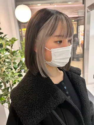 ミディアム カラー 薄田 珠美のヘアスタイル