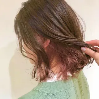 ミディアム カラー ヘアアレンジ ハイトーン特化 川井優汰のヘアスタイル
