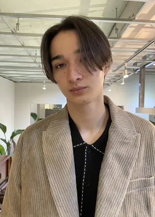 ミディアム メンズ カラー パーマ CEINE【セーヌ】 三軒茶屋のヘアスタイル