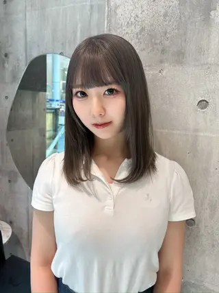 セミロング カラー 【色落ちまで可愛い】 mao🐩💜のヘアスタイル