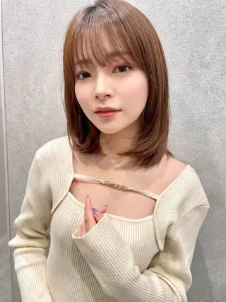 ミディアム カラー ✨レイヤー/ 透明感カラー✨冨永剛のヘアスタイル