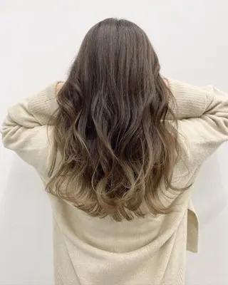 セミロング カラー パーマ ヘアアレンジ 【公式】amble luxe池袋東口🩷のヘアスタイル