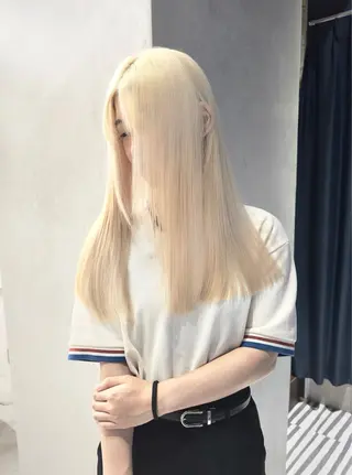 ロング カラー 💚ブリーチカラー 指名🥇💚ユウスケのヘアスタイル