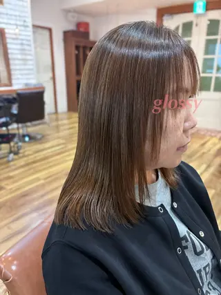 ミディアム 秋田弥生 /髪質改善/艶カラーのヘアスタイル