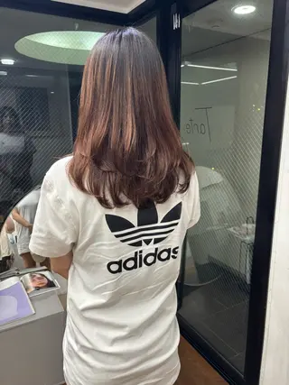 セミロング 似合わせカット ツヤカラー/和田陽向のヘアスタイル