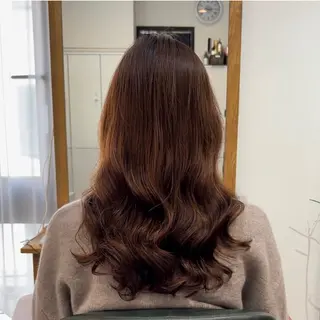 セミロング 福岡人気No1🎀 コテ巻き風パーマ専門のヘアスタイル