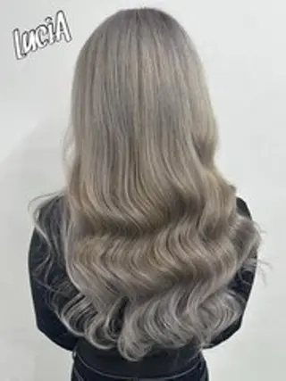 ロング ヘアアレンジ カラー LuciAエクステ カラー3000セラのヘアスタイル