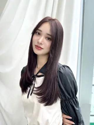 ロング カラー ヘアアレンジ 🤎小顔レイヤー /ベージュ🤎友香のヘアスタイル