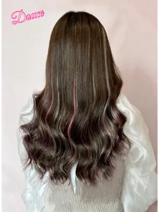 ロング カラー ヘアアレンジ チビ編み込みエクステ シールEXどぅ〜すのヘアスタイル