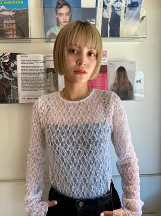 ショート カラー 🙃 透明感カラー/ボブのヘアスタイル