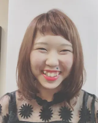 ミディアム カラー パーマ コレットヘアー 田中アヤノのヘアスタイル