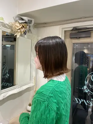 ミディアム ミルクティーベージュ /三村克彦のヘアスタイル