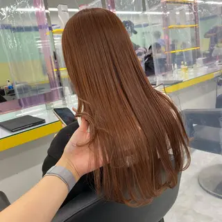 セミロング カラー ヘアアレンジ mai🍑暖色カラー /レイヤー💖のヘアスタイル