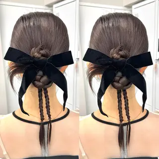 セミロング ヘアアレンジ ヘアメ🎀推しカラー 🥣横浜/しほ🧸のヘアスタイル