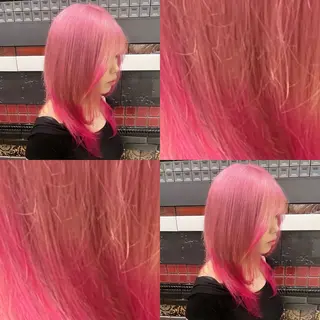 セミロング カラー 問屋町のブリーチデザ イン屋さん🌈ゆうまのヘアスタイル