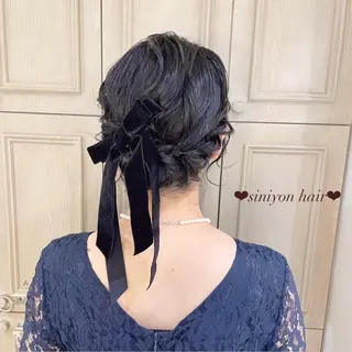 ヘアアレンジ エクステ🎀 暖色カラー🎀amiのヘアスタイル