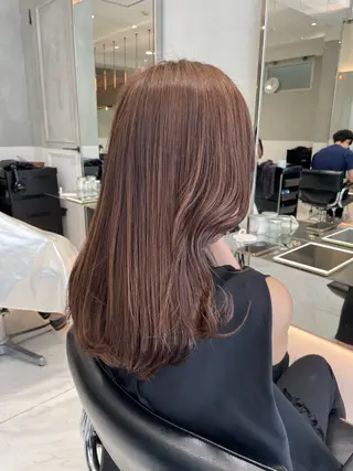 ロング オリーブ カラー✨有坂映哉のヘアスタイル