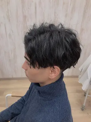 ショート メンズパーマ波巻き 🌳大森悠登🌳のヘアスタイル