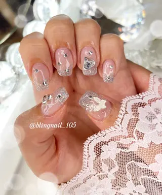 ネイル 23時まで❤︎韓国、 ワンホンネイルのネイルデザイン