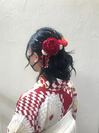 ミディアム ヘアアレンジ ヘアセット/メンズ パーマChihoのヘアスタイル