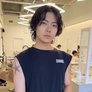 ショート パーマ クロスパーマ× 透明感カラー✂︎のヘアスタイル
