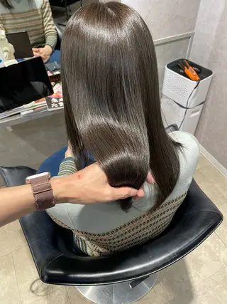 セミロング カラー 縮毛矯正ボブ/ 髪質改善/カットのヘアスタイル