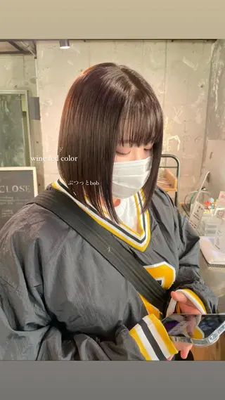 ショート カラー パーマ ヘアアレンジ メンズ キッズ ネイル マツエク・マツパ 透明感カラー・レイヤ ー🎀amika🎀のヘアスタイル