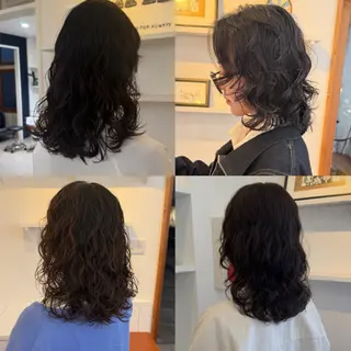 ミディアム カラー パーマ ヘアアレンジ 髪質改善ストレート✨ パーマヘア✨YUKIのヘアスタイル