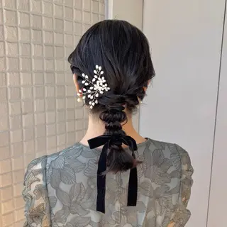 ヘアアレンジ 艶感カラー/オリーブ アレンジ：♡のヘアスタイル