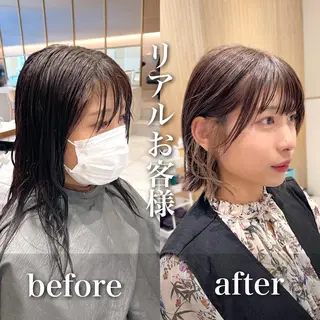 ミディアム カラー パーマ ヘアアレンジ レイヤーカット/ボブ /縮毛矯正✨大輝のヘアスタイル
