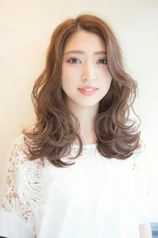 ミディアム パーマ カラー 長田 広樹のヘアスタイル