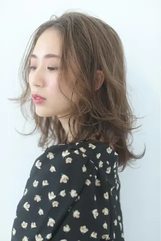 ミディアム カラー パーマ ヘアアレンジ メンズ キッズ ネイル マツエク・マツパ EnBlesS西宮 マンツーマン神道有基のヘアスタイル