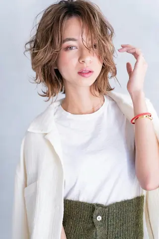 カラー ミディアム パーマ 💈Chlom💈_ 公式_NewOpenのヘアスタイル