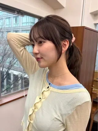 セミロング レイヤー/顔周り/ 透明感/ののか💞のヘアスタイル