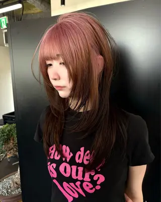 セミロング カラー jyui/原宿 ハイトーン/デザインのヘアスタイル