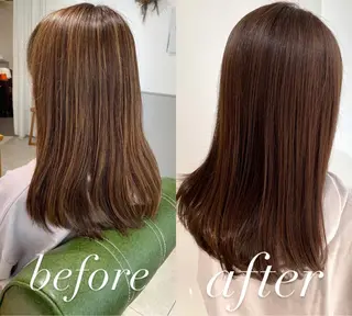 セミロング カラー 過去一の柔髪ヘア 🌿einshairのヘアスタイル